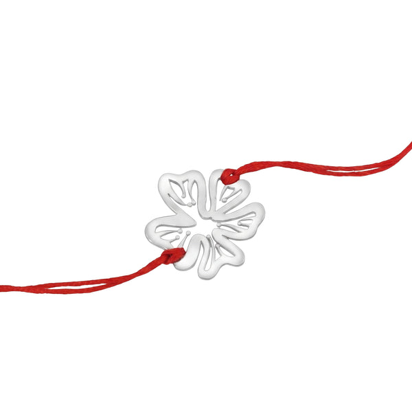 Silver Laser Cut Gulmohar Rakhi