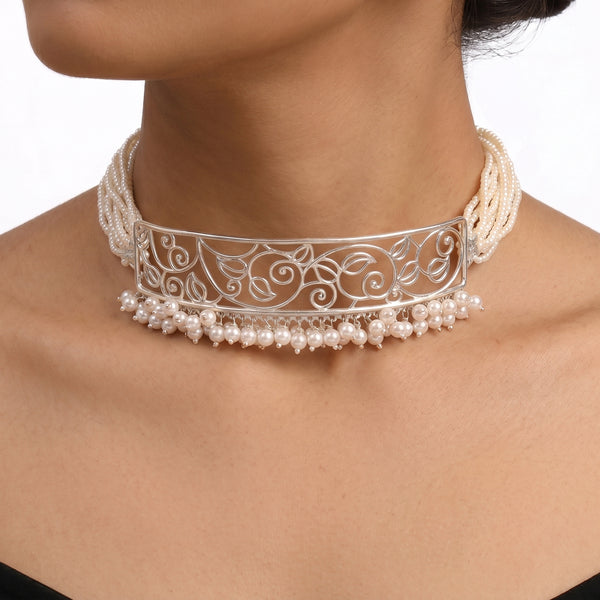 Pearl Vel Nakshi Choker Set (Made to Order)