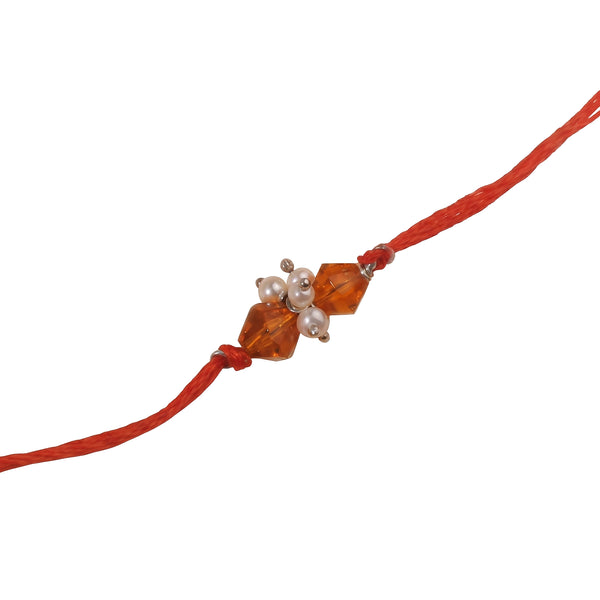 Yellow Agate & Pearl Bunch Rakhi (Project Handmade)