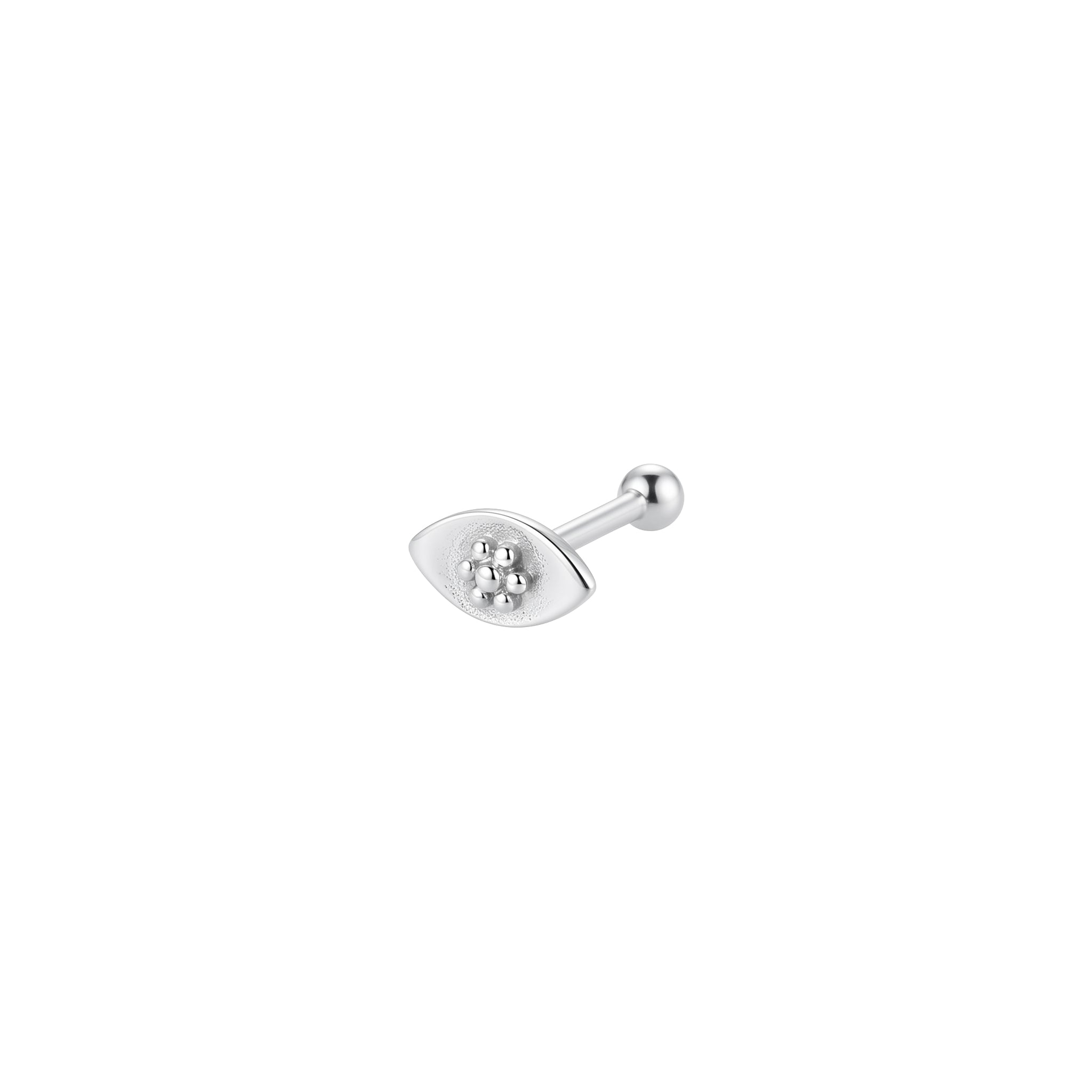 Tiny Silver Marquise Kudi Nose Pin