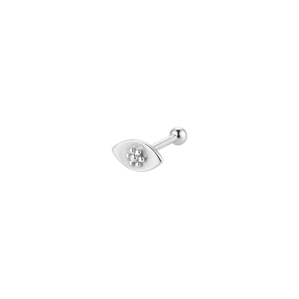 Tiny Silver Marquise Kudi Nose Pin