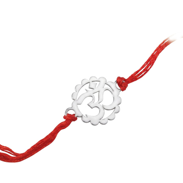 Silver Laser cut Om  Rakhi: Big