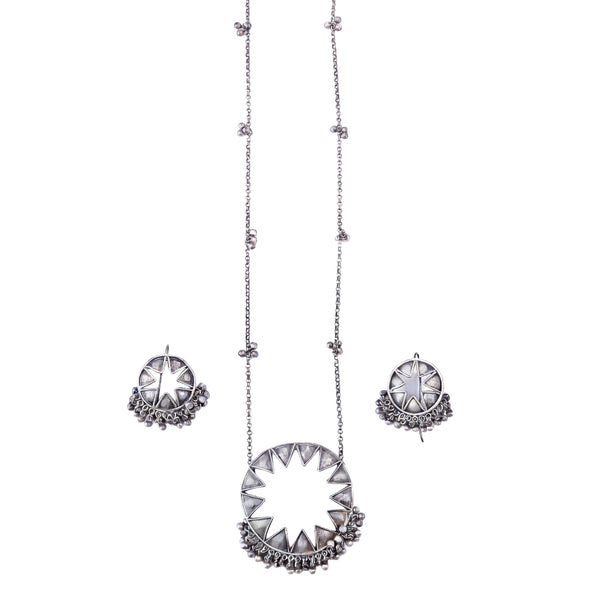 Silver Chakra with Pearls Set