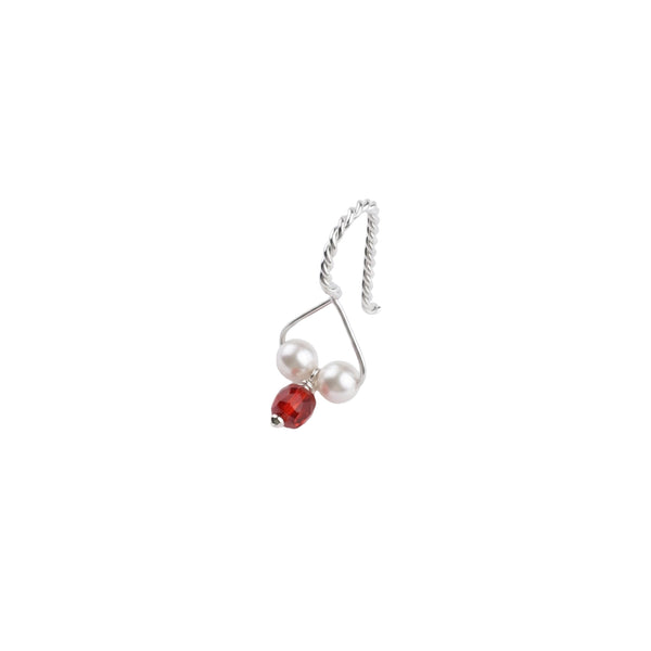 Silver Bhikbali with Carnelian (Clip-On)