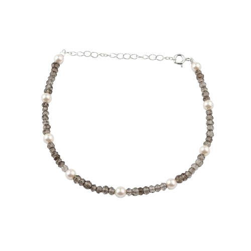 Semi-Precious Stone Anklet with Pearls