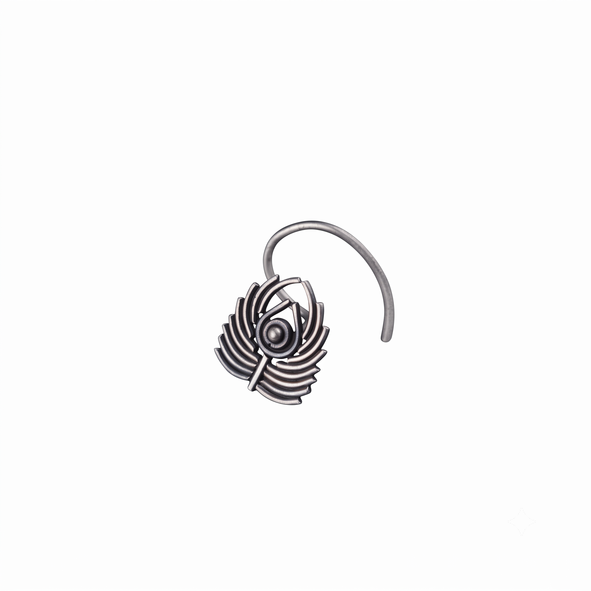 Peacock Feather Nose pin (Pierced)