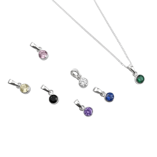 Rainbow Pendant Pack silver jewelry with colorful CZ gemstones