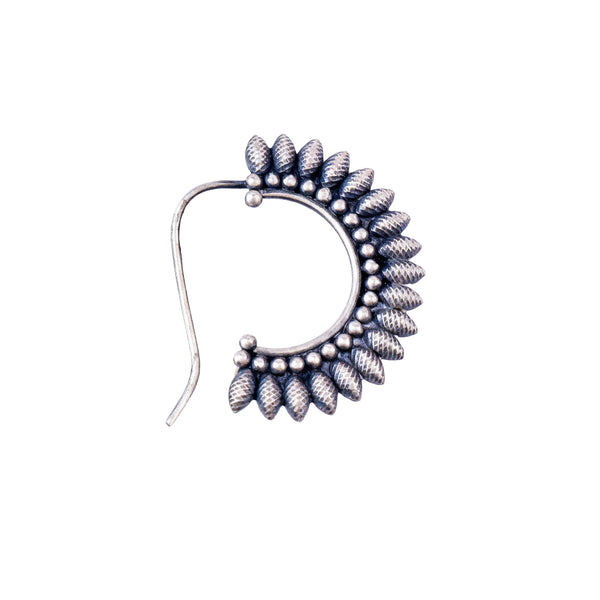 Filigree petal nath left pierced in 92.5 sterling silver