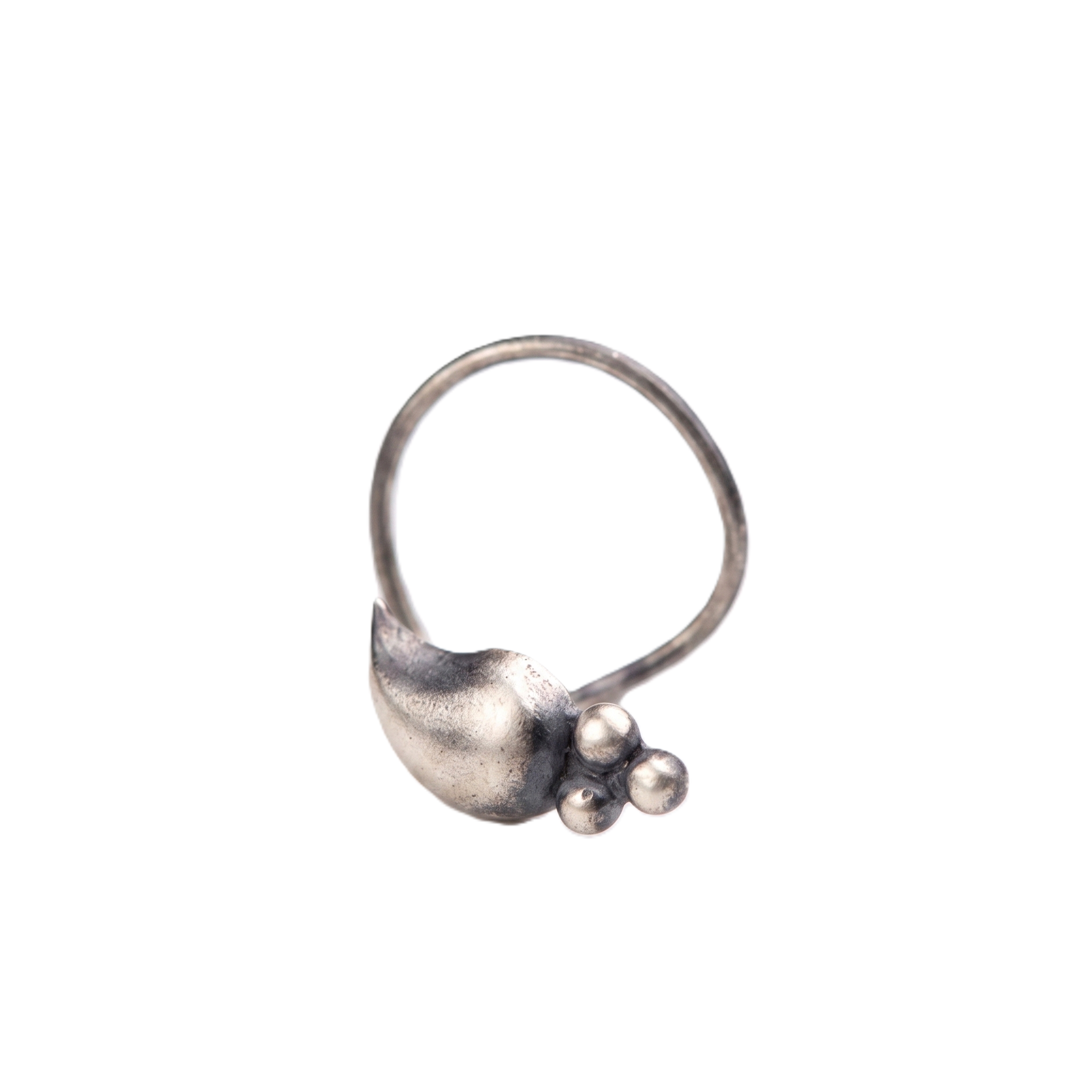 Handmade Silver Koyari Nose pin (Pierced)
