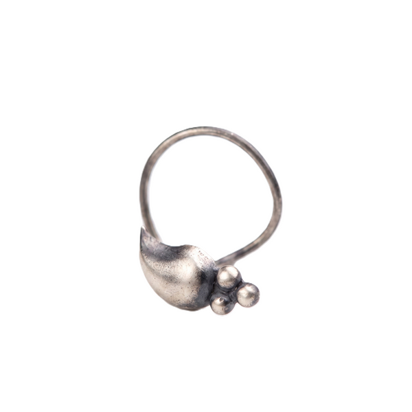 Handmade Silver Koyari Nose pin (Pierced)