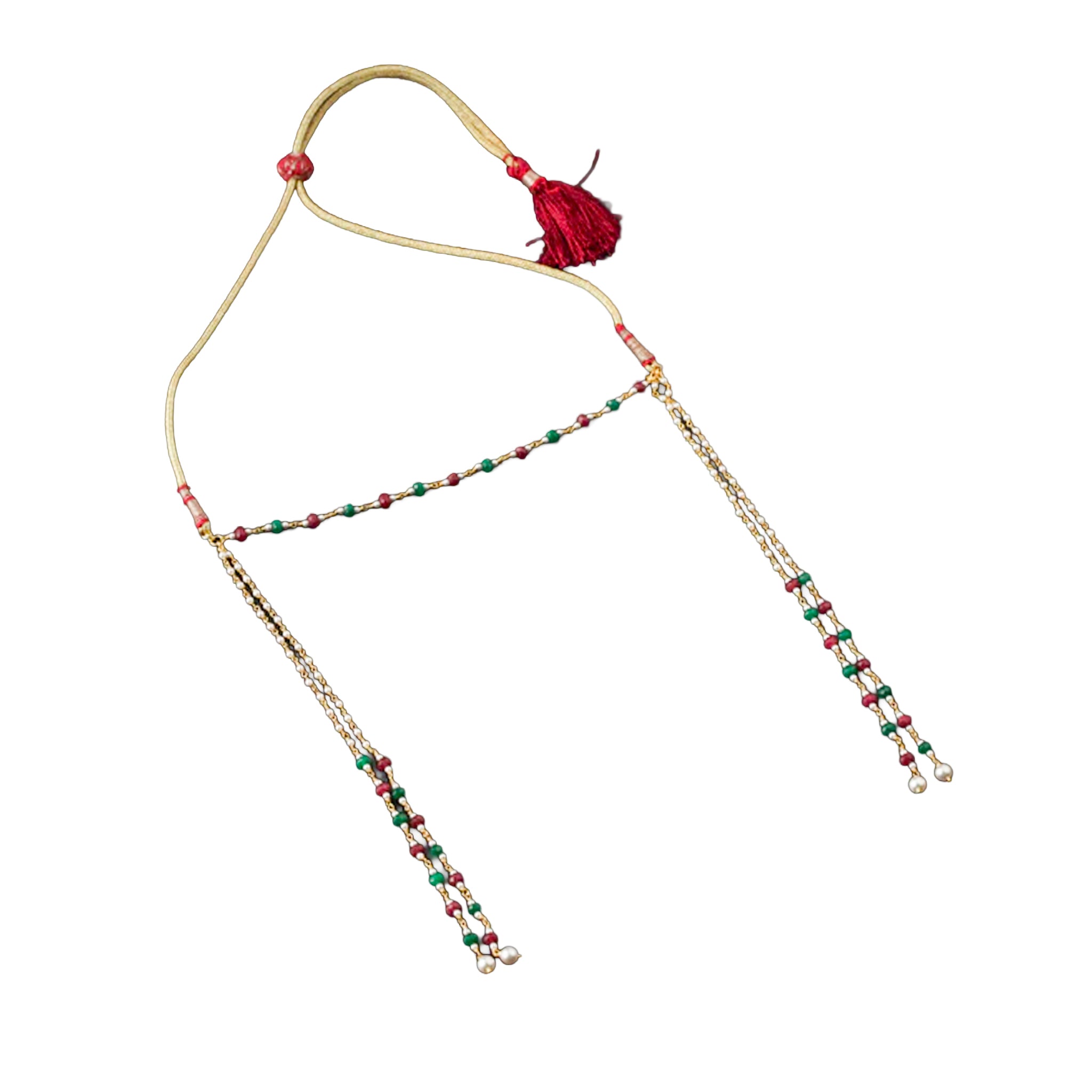Semi Precious Stones and Pearls Mundavali Gold Plated