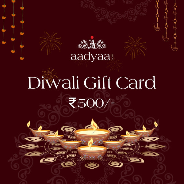 Diwali gift card with candles and fireworks