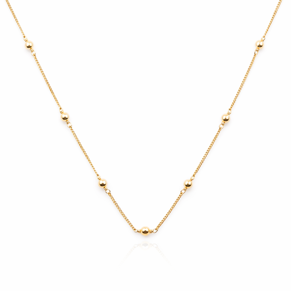22K Gold Plated Silver Bead Chain