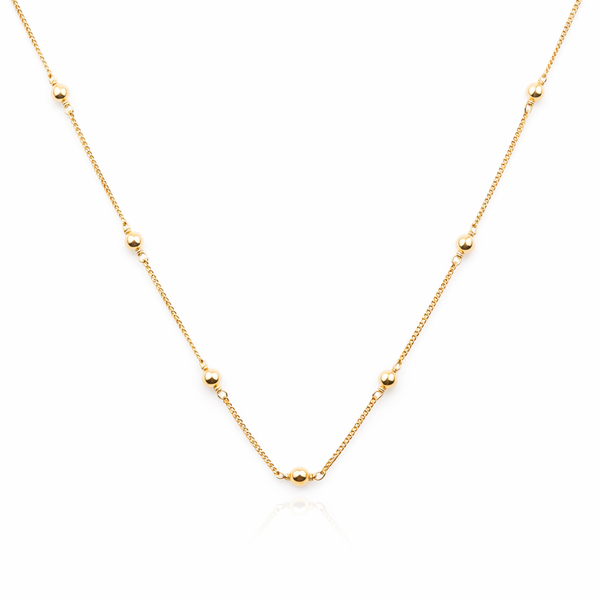 22K Gold Plated Silver Bead Chain