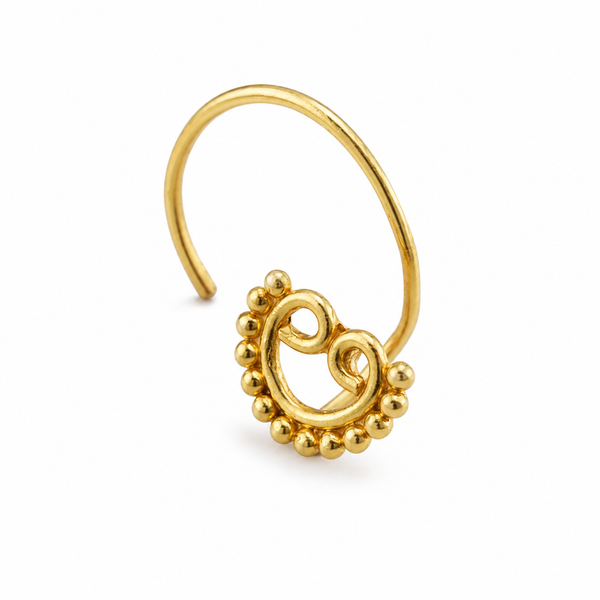 Gopadma Rawa Nose pin-  Pierced |  92.5 Silver | 22K Gold Plated