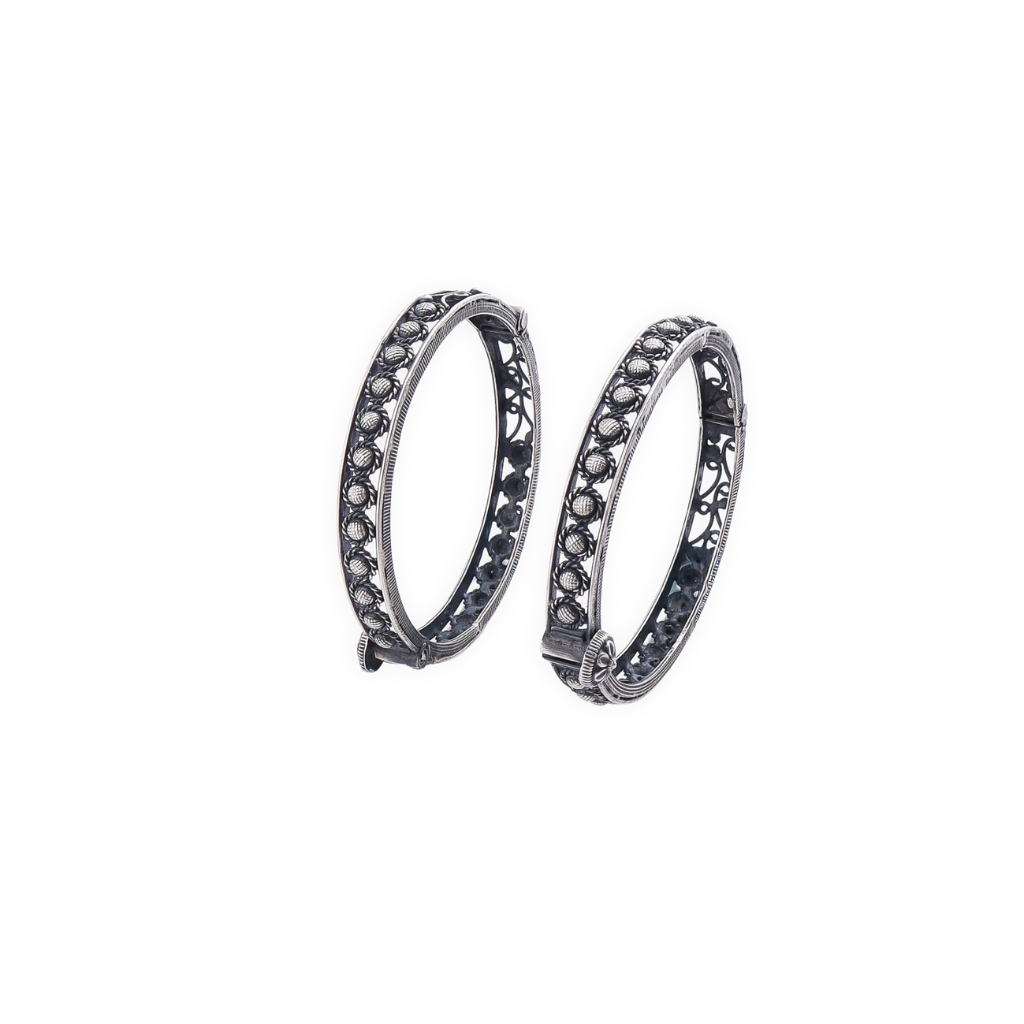 Oxidized Nakshi Bangle Pair (Openable)
