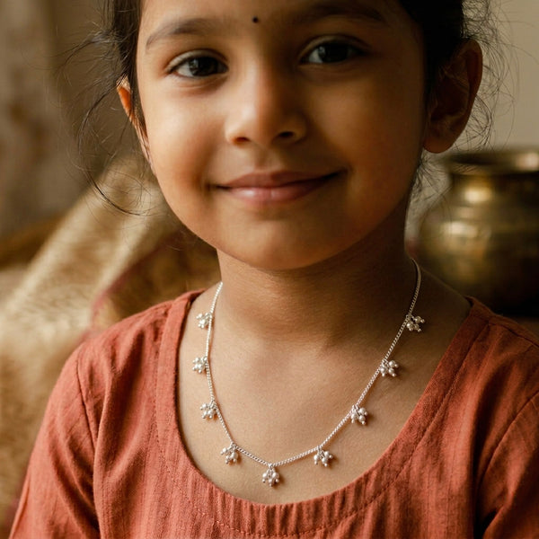 Silver Baby Necklace with Pearls