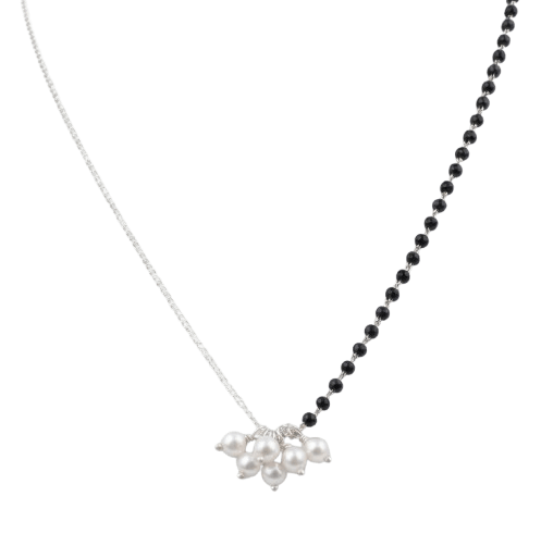 Half & Half Pearl Bunch Mangalsutra necklace
