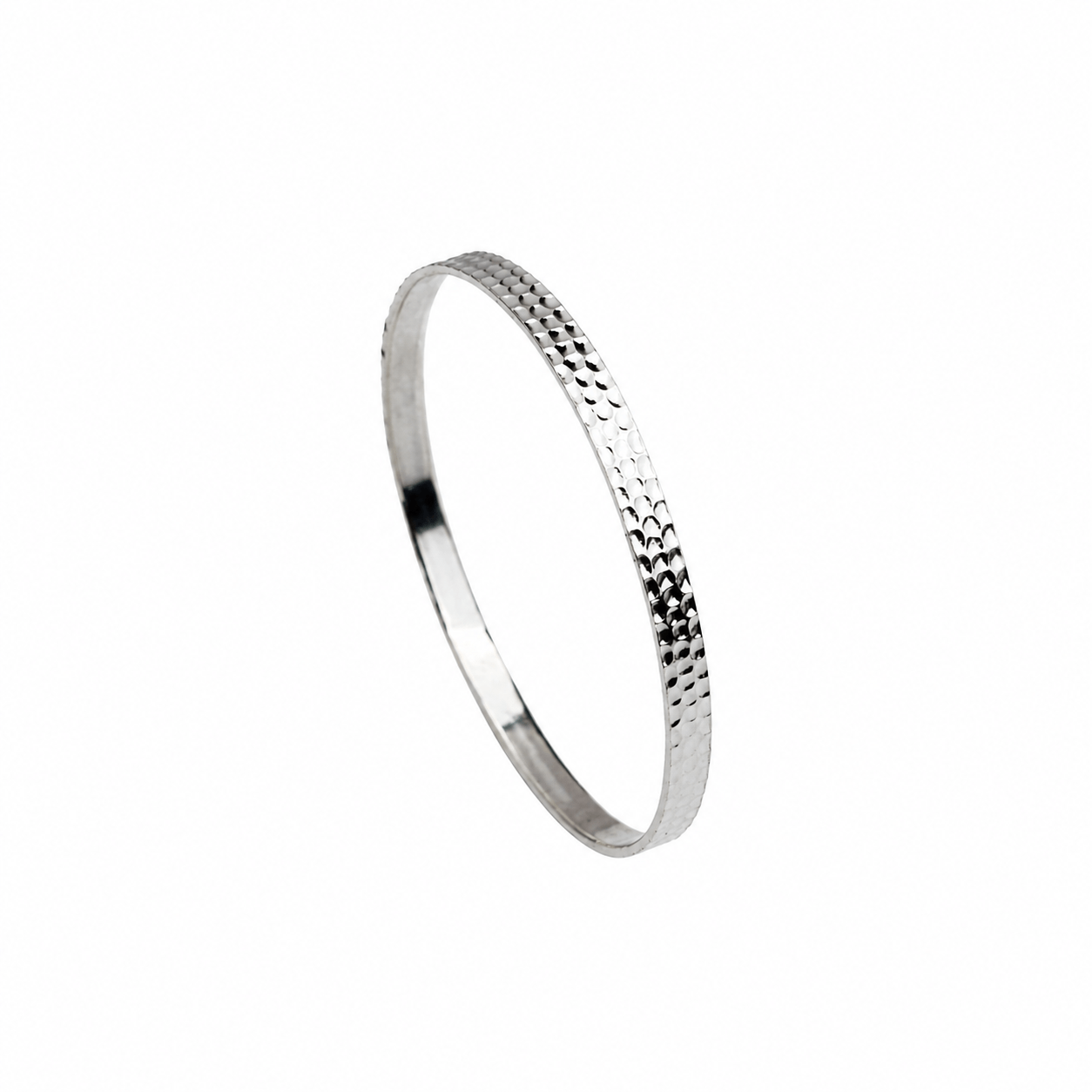 Sterling silver textured bangle