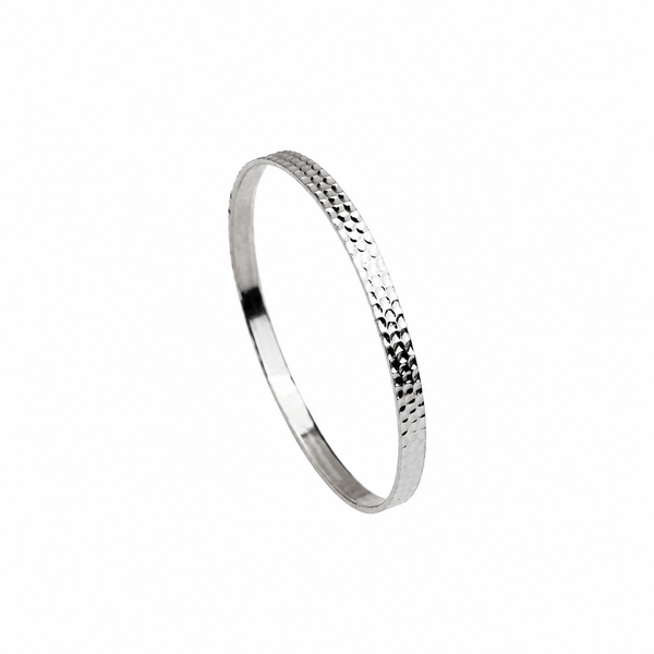 Hammered Silver Bangle