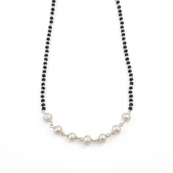 Handmade Silver Mangalsutra : Pearl Ganthan