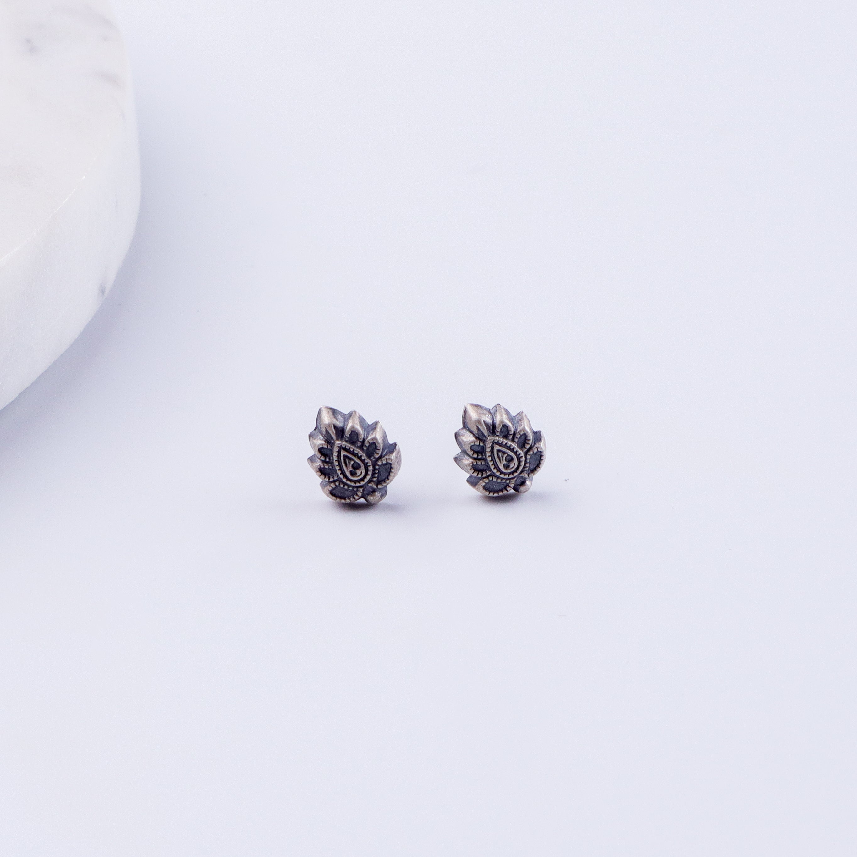Silver Leafy Petal Stud | 92.5 Silver