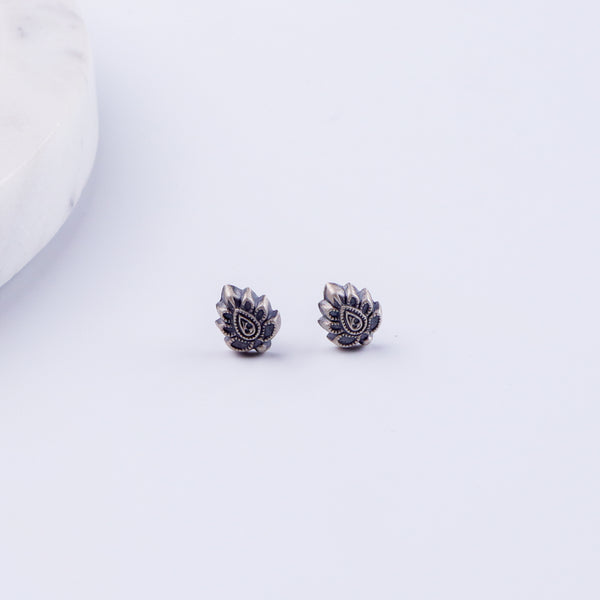 Silver Leafy Petal Stud | 92.5 Silver