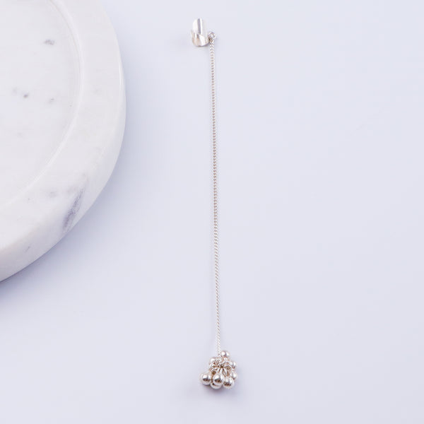 Silver Ghungroo Bunch Earcuff Hammered Clip-on