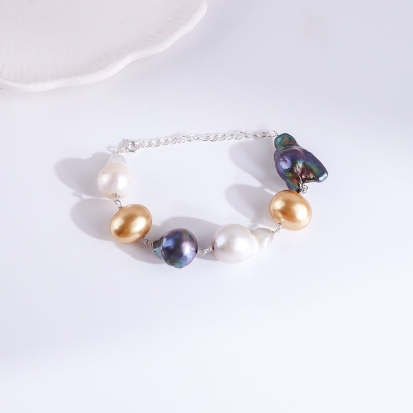 Baroque and Shell Pearl Ganthan Bracelet