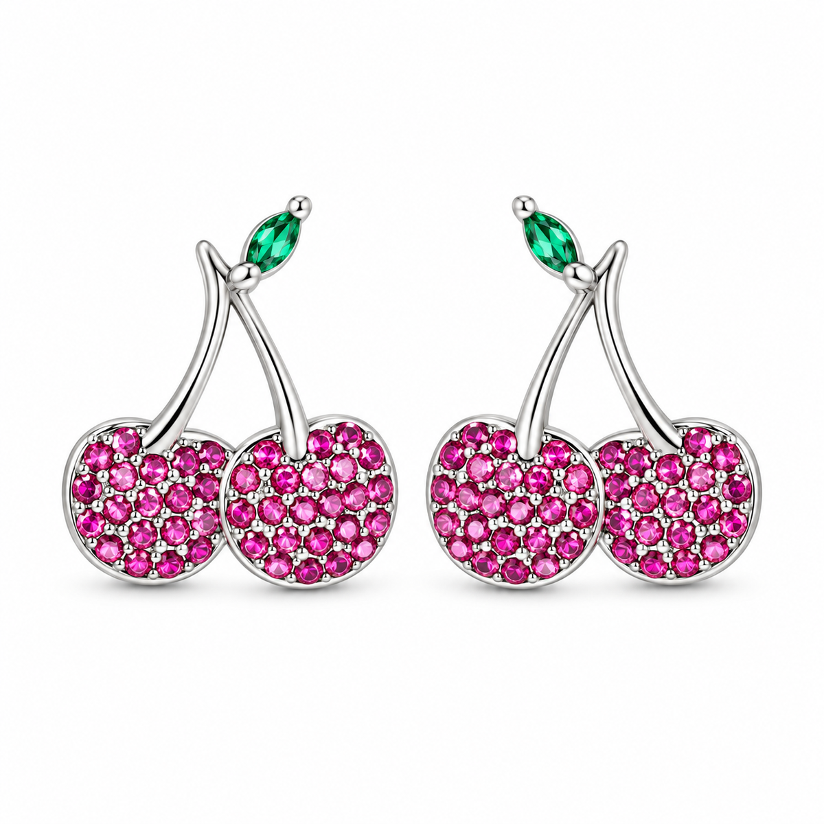 Cherry CZ Fruit Earrings