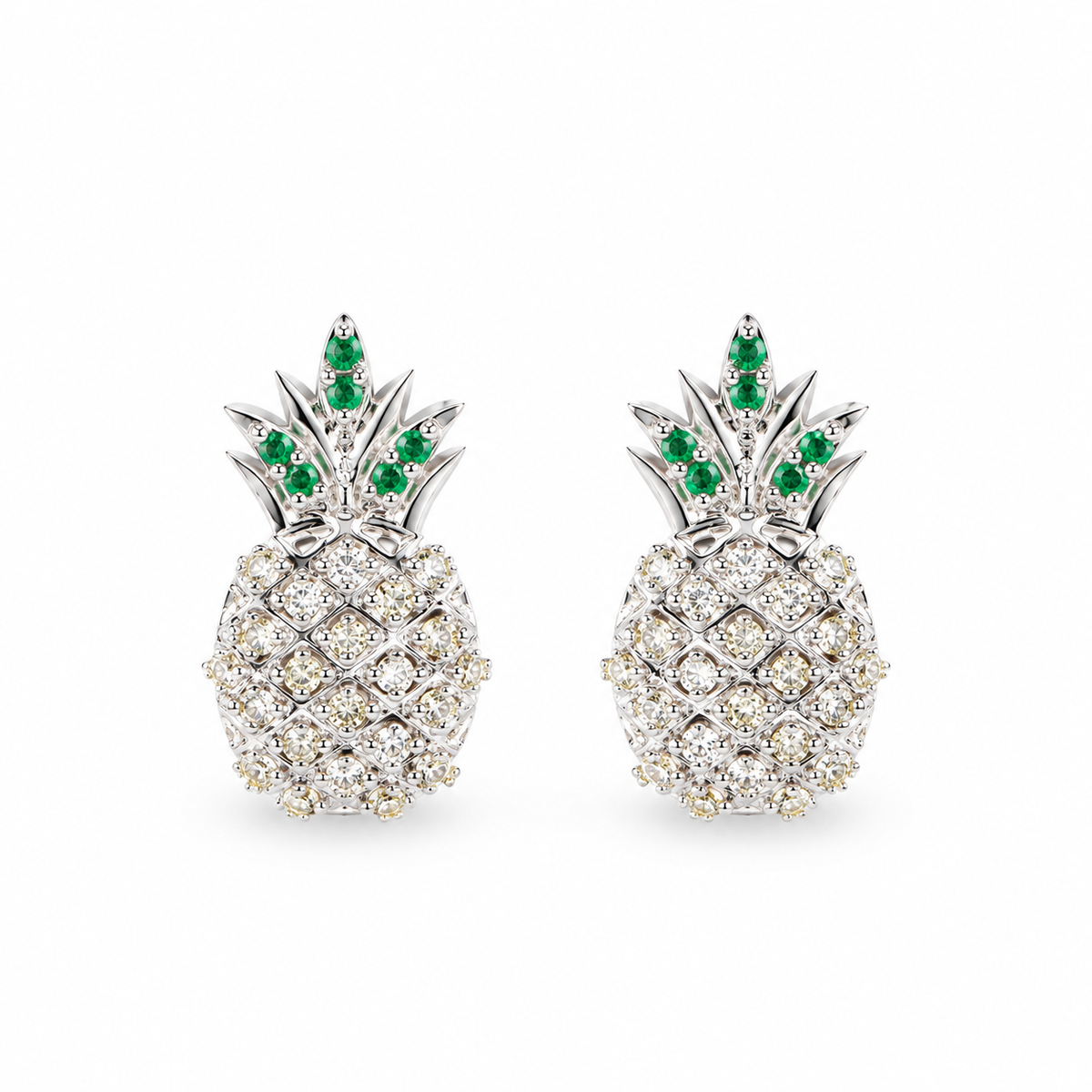 Pineapple CZ Fruit Earrings