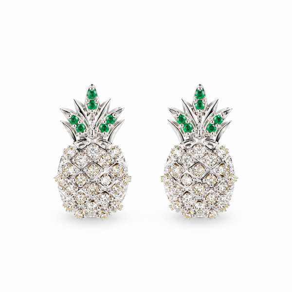 Pineapple CZ Fruit Earrings