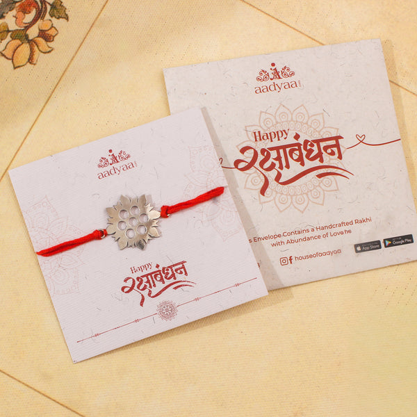 Silver Laser cut Rakhi