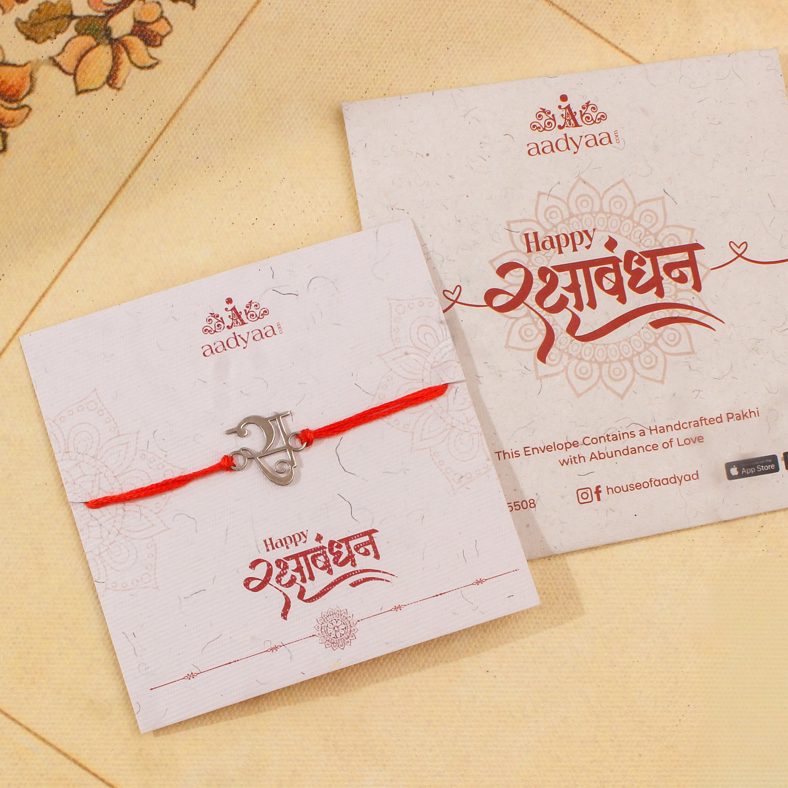 Silver Laser Cut 'स' Akshar Rakhi in Devnagari