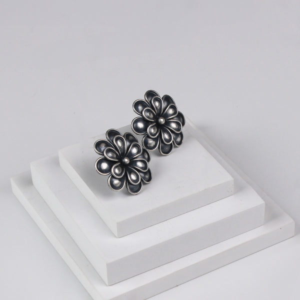 Handcrafted Flower Studs Earring | 92.5 Silver