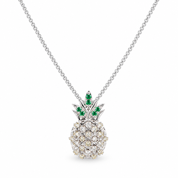 Pineapple CZ Fruit-Charm Necklace