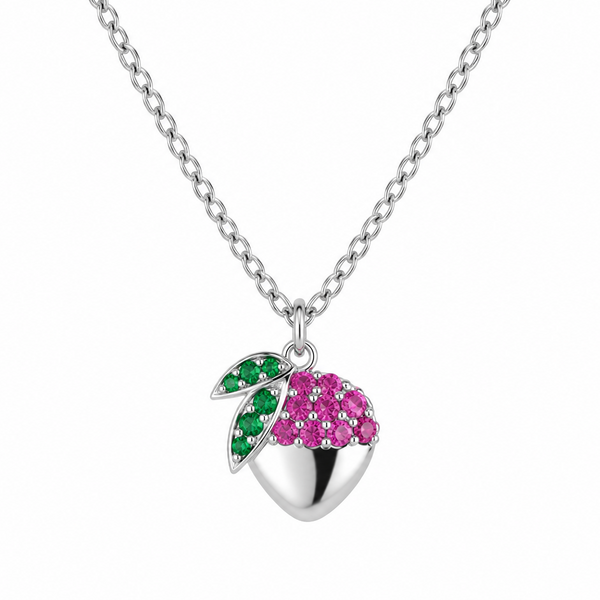Lychee CZ Fruit-Charm Necklace