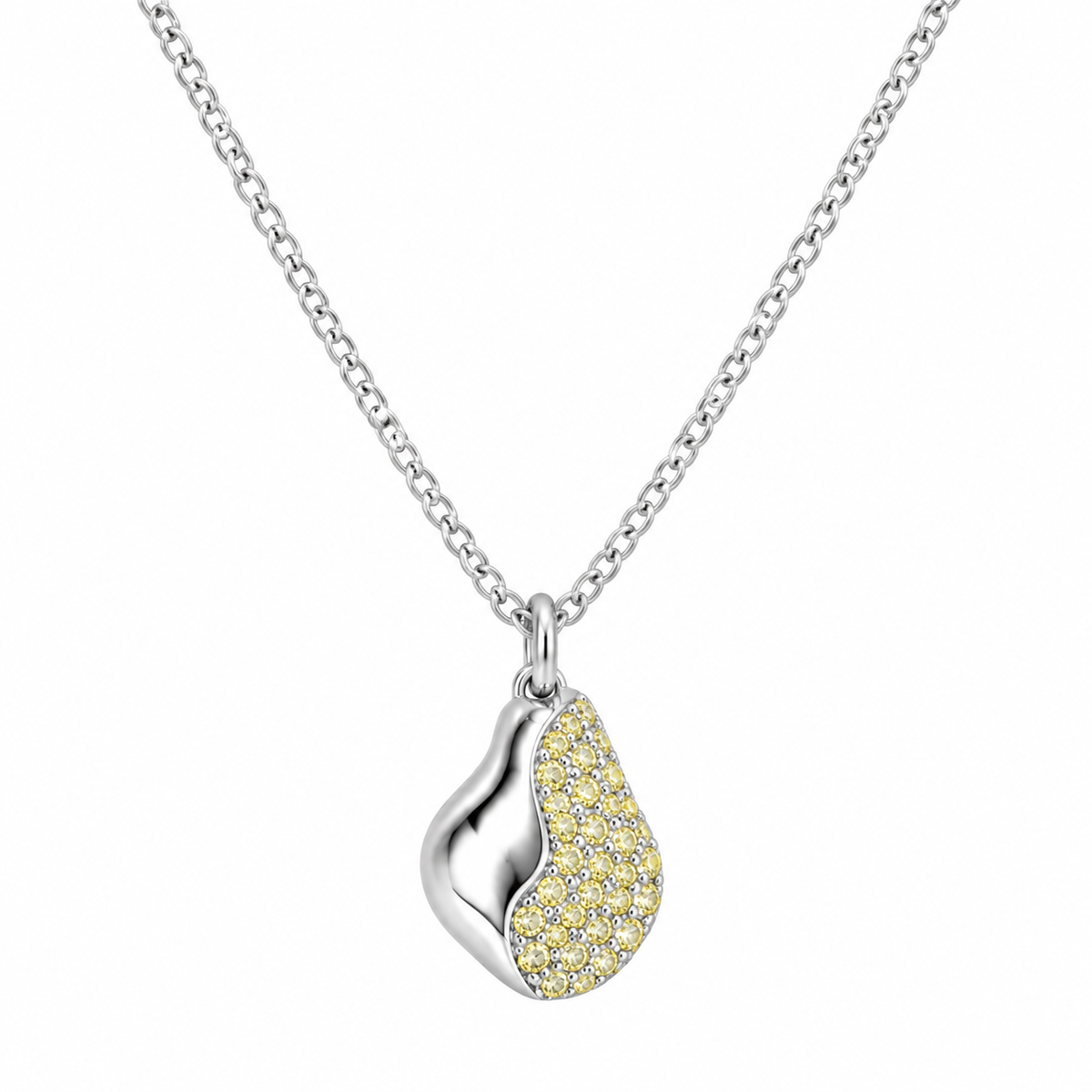 Pear CZ Fruit-Charm Necklace