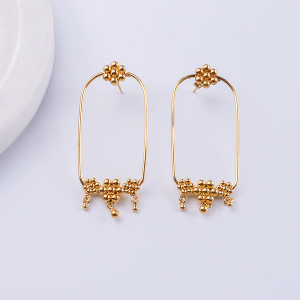 Kudi Chandbali Earring |  92.5 Silver | 22K Gold Plated | size : large