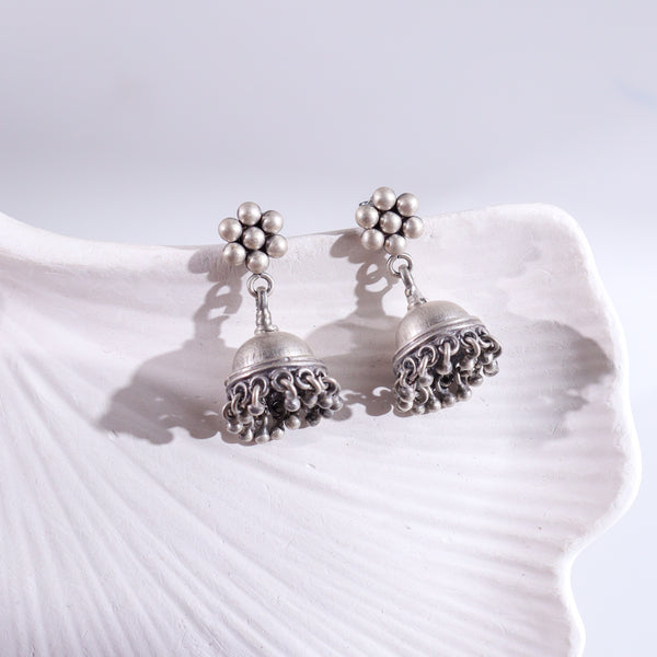 Silver Single Kudi Jhumki - Size Small