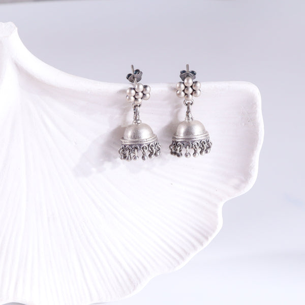 Silver Single Kudi Jhumki - Size Small