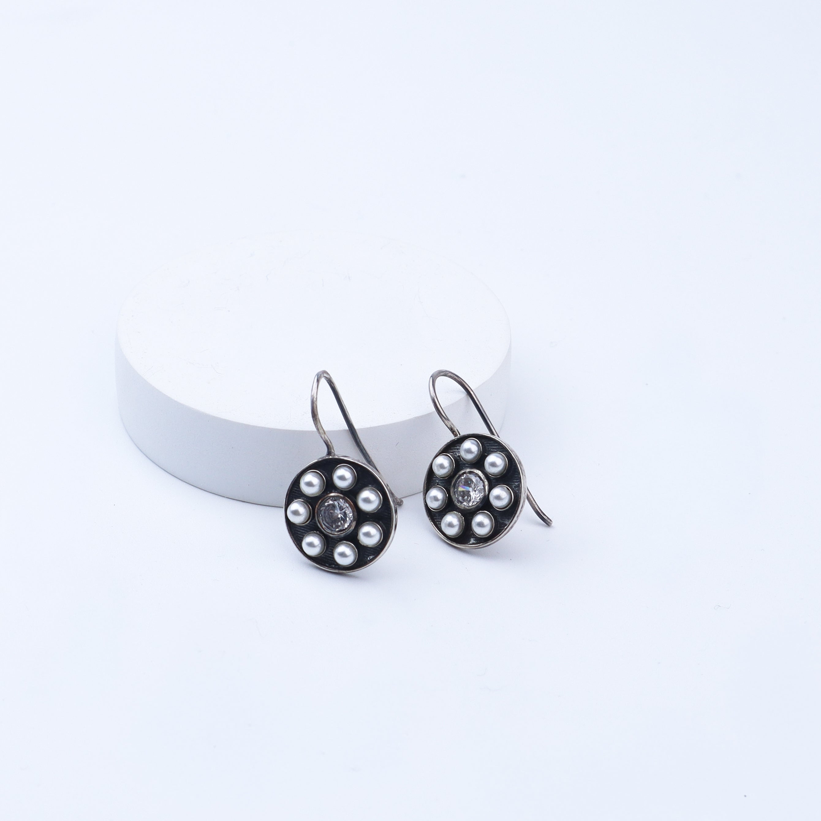 Moha Maya Pearl earrings | CZ | 92.5 Silver