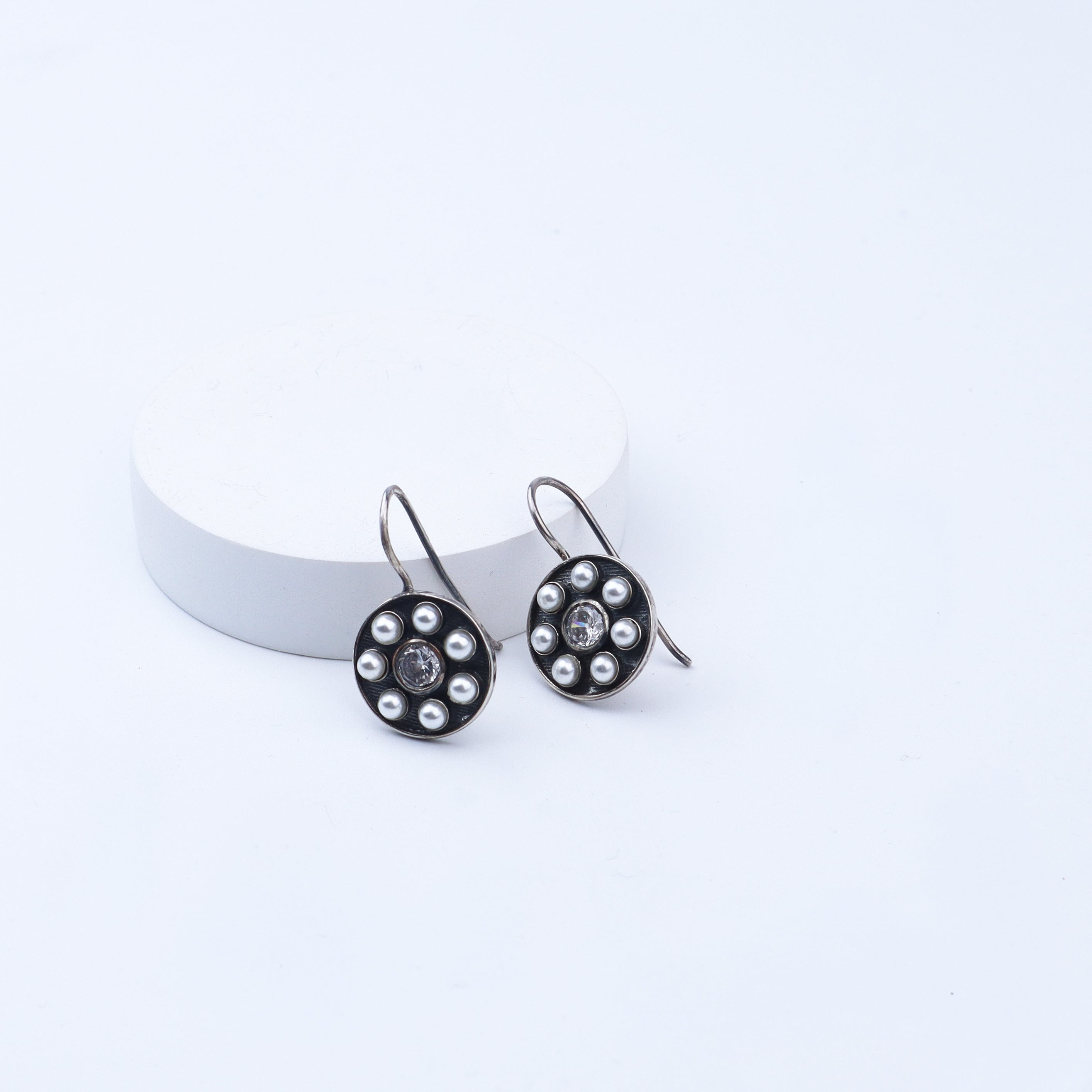 Moha Maya Pearl earrings | CZ | 92.5 Silver