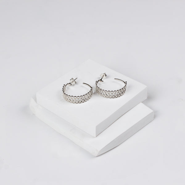 Filigree Silver Hoops (Infinity)