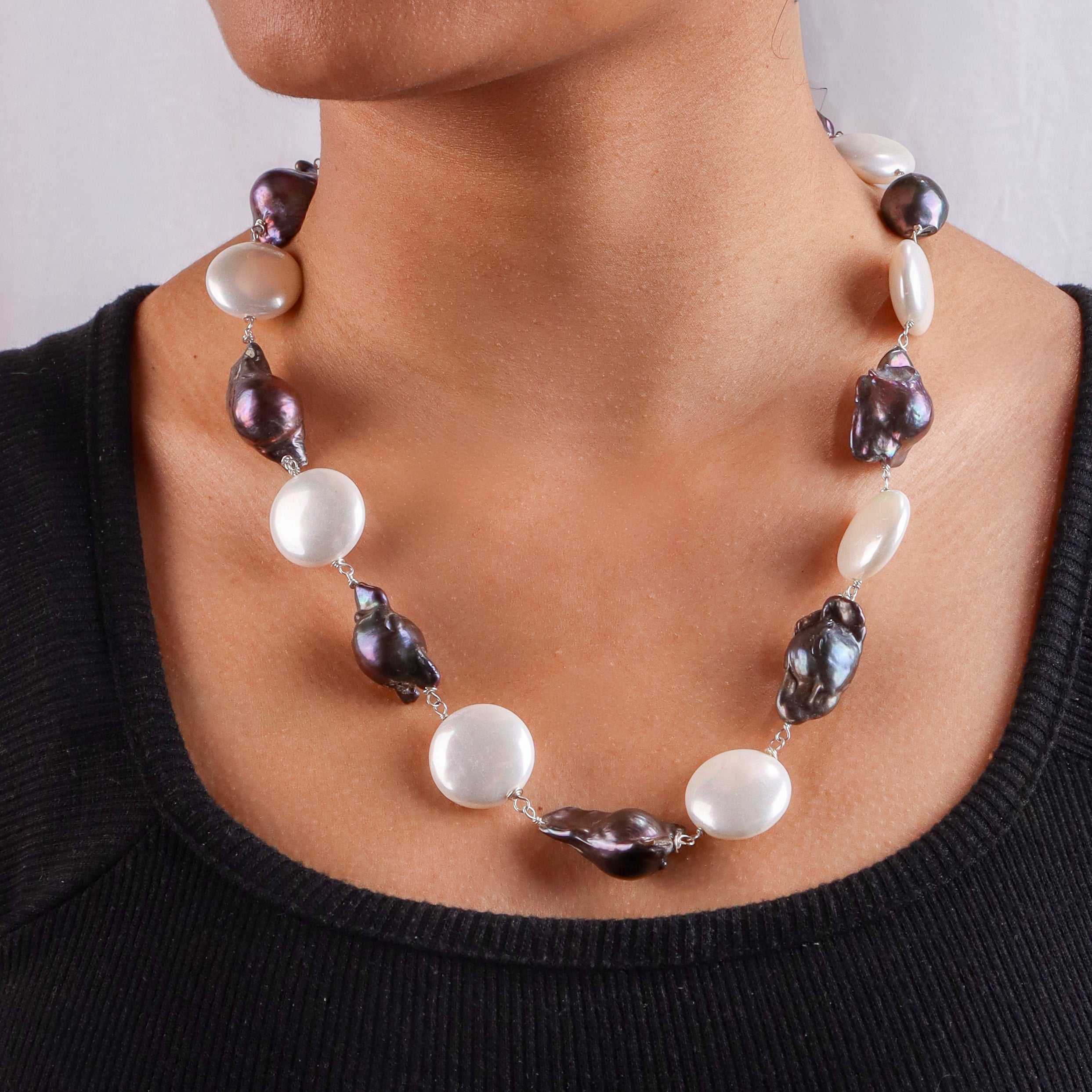Pearl Silver Ganthan Necklace