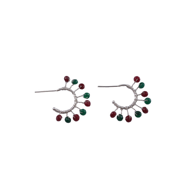 Red & Green Jade Hoops (Project Handmade)