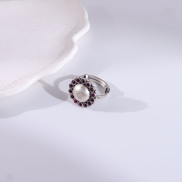 Pink Flower Ring | 92.5 Sterling Silver