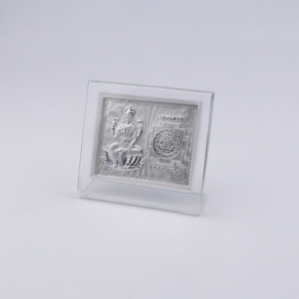 Silver Lakshmi Yantra display stand