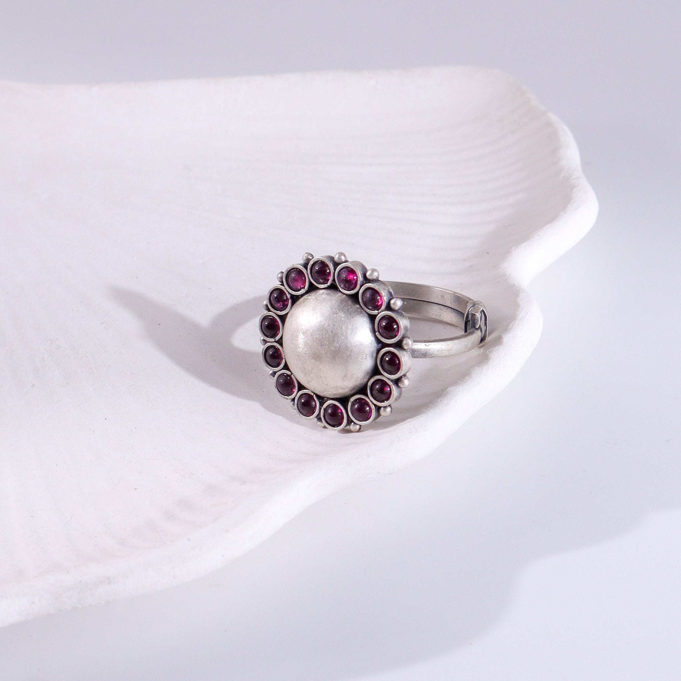 Pink Flower Ring | 92.5 Sterling Silver