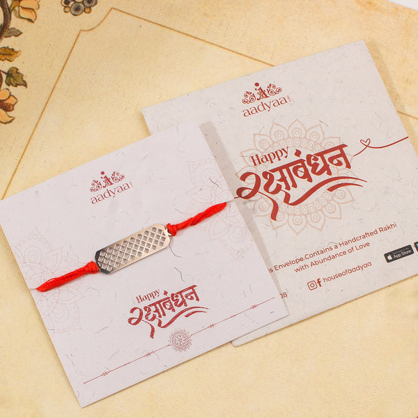 Silver Laser cut Rakhi